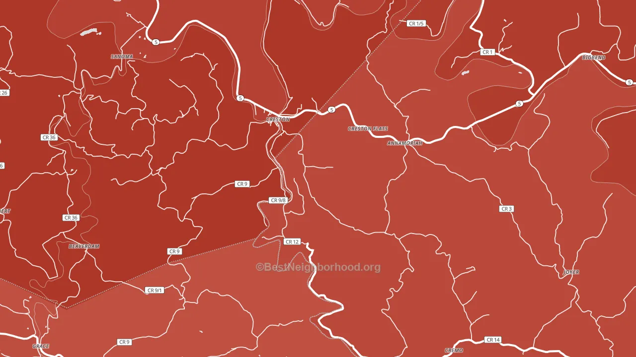 26141, WV block-group political-lean map