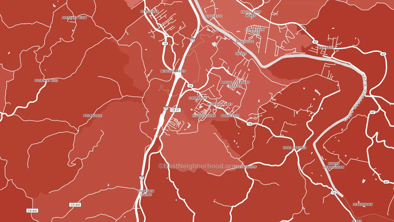 26150, WV block-group political-lean map