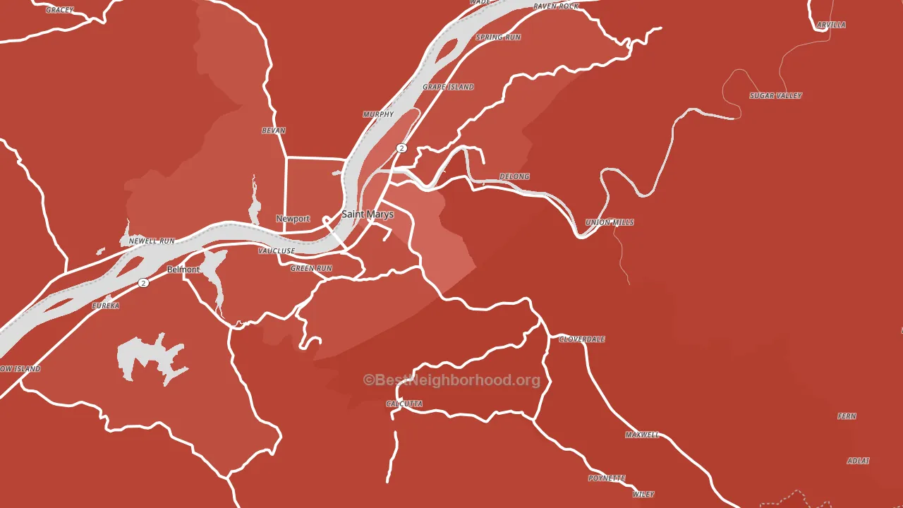 26170, WV block-group political-lean map