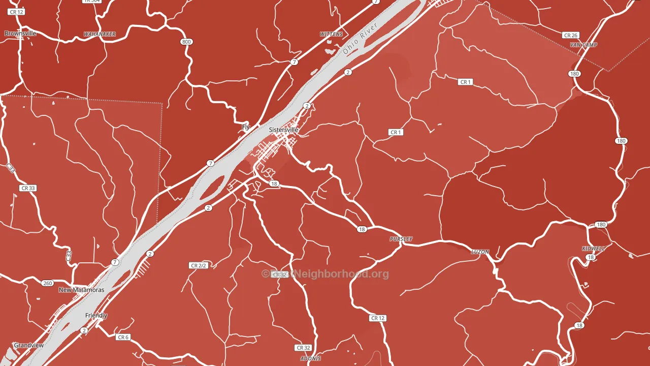 26175, WV block-group political-lean map