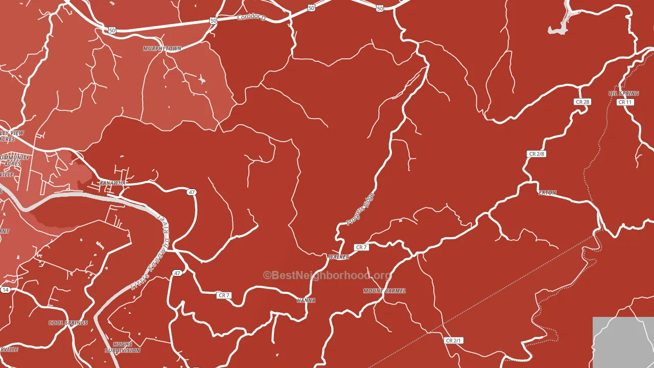 26180, WV block-group political-lean map