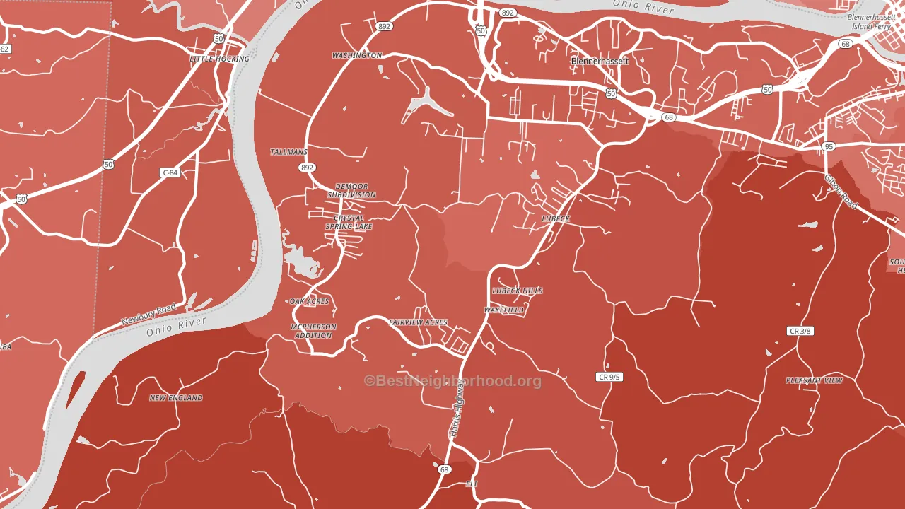 26181, WV block-group political-lean map