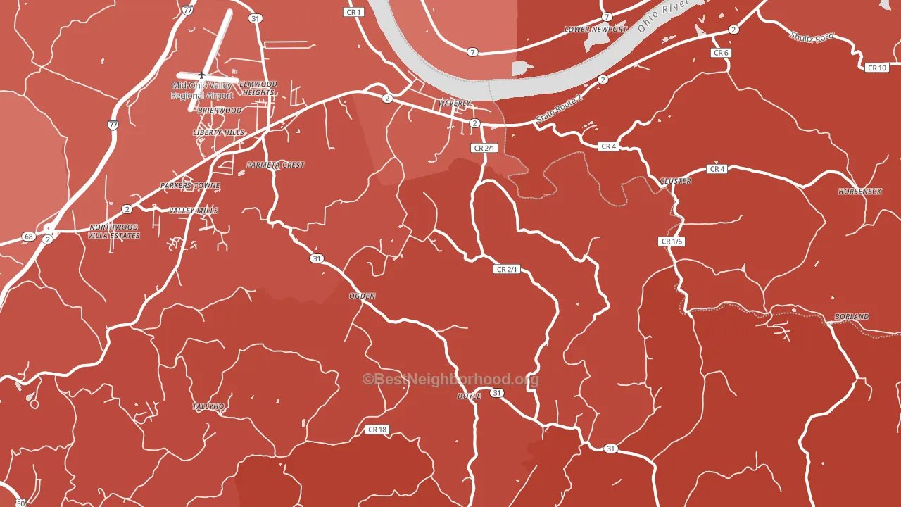 26184, WV block-group political-lean map