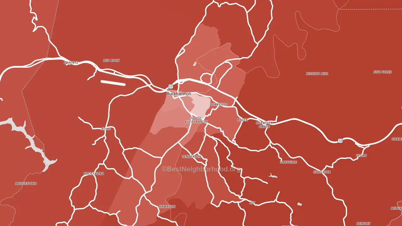 26201, WV block-group political-lean map