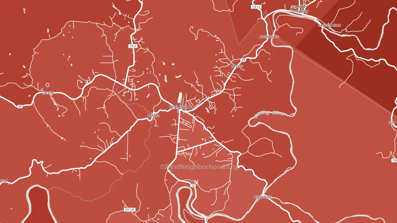 26205, WV block-group political-lean map