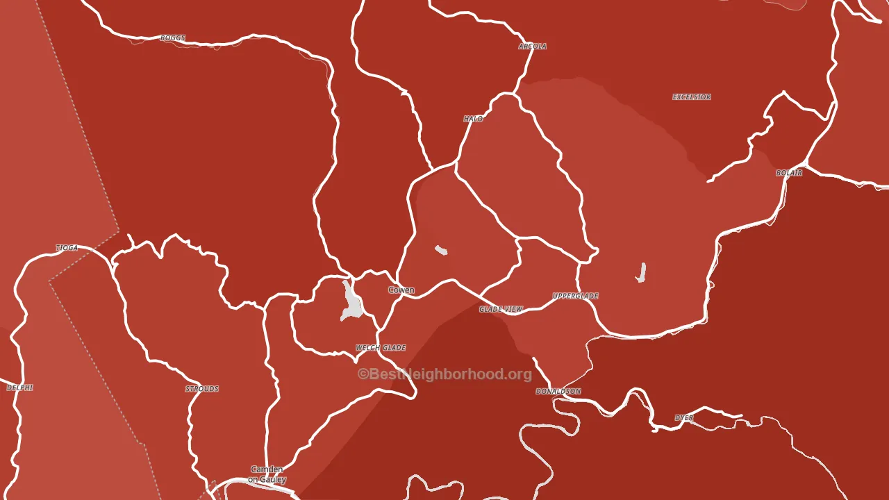 26206, WV block-group political-lean map