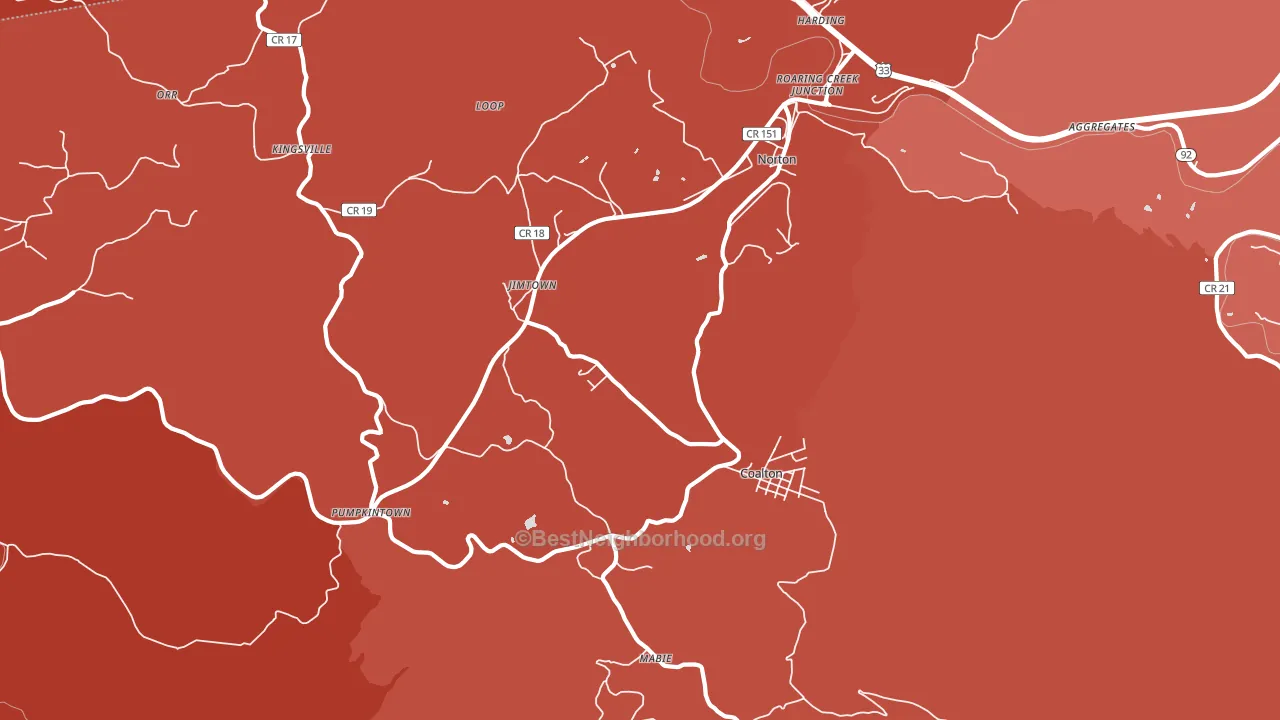 26257, WV block-group political-lean map