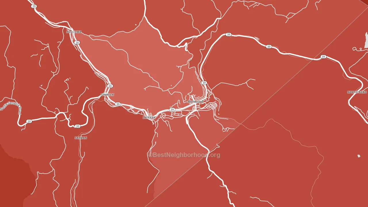 26261, WV block-group political-lean map