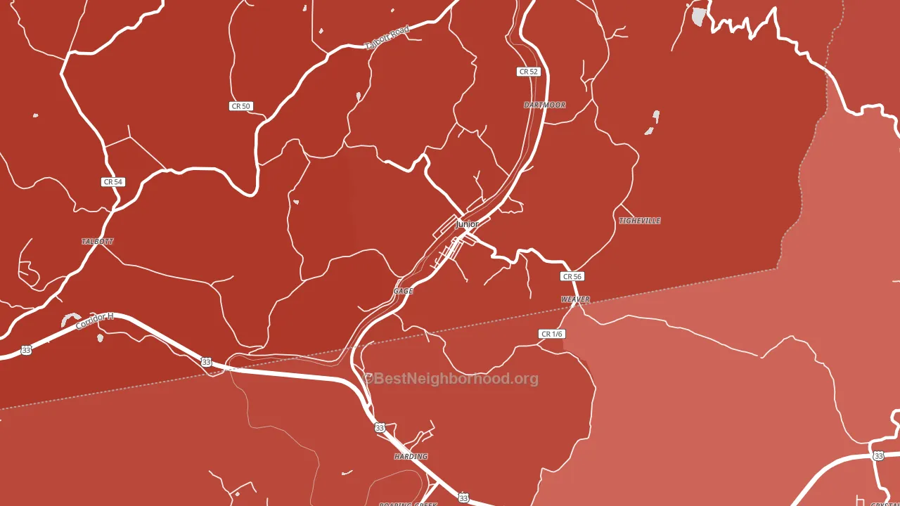 26275, WV block-group political-lean map