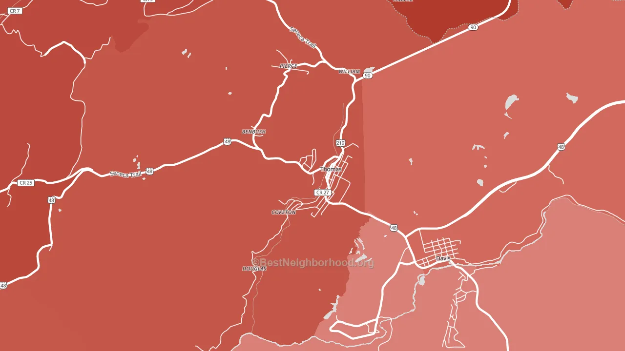 26292, WV block-group political-lean map