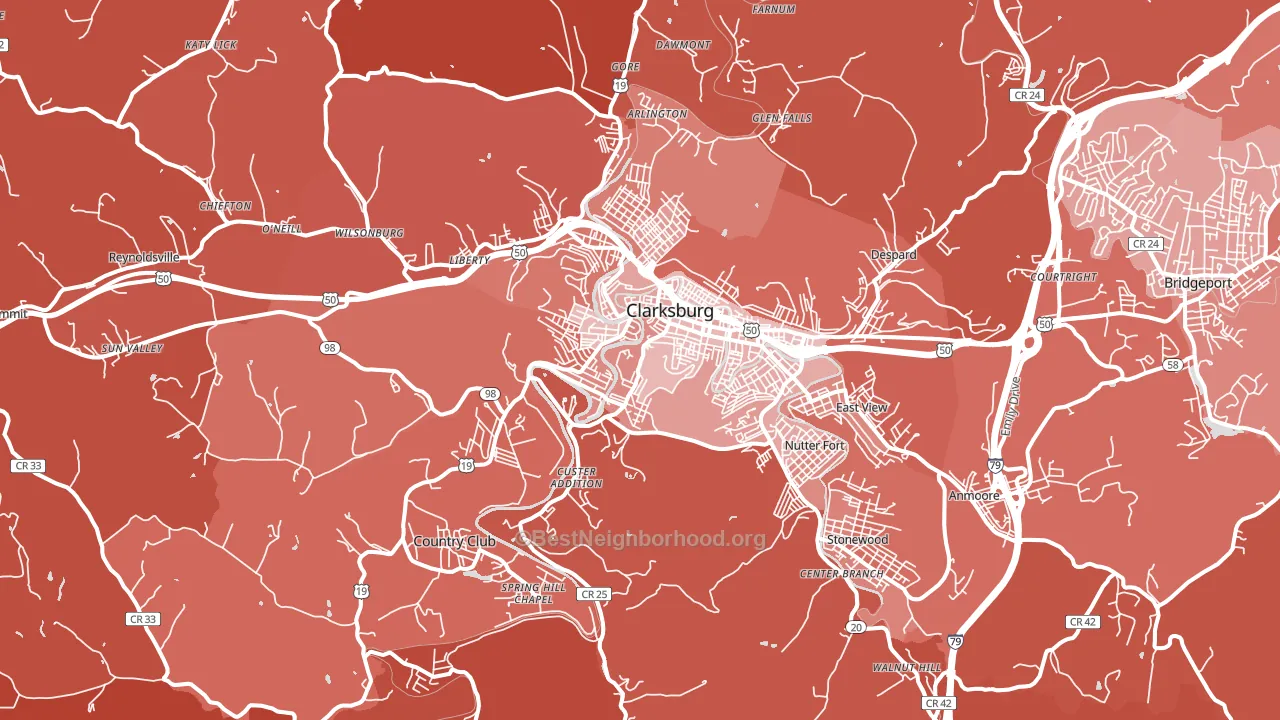 26301, WV block-group political-lean map