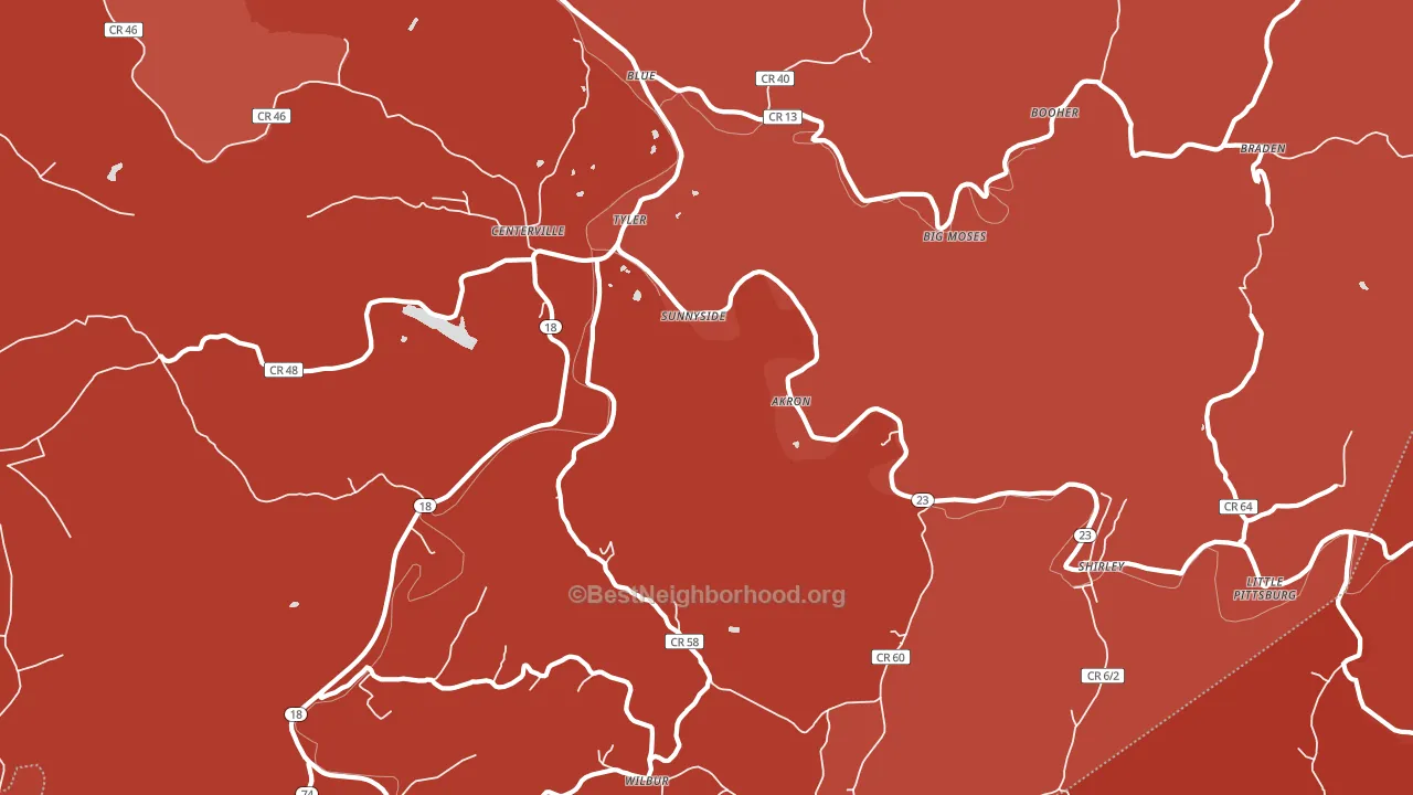 26320, WV block-group political-lean map