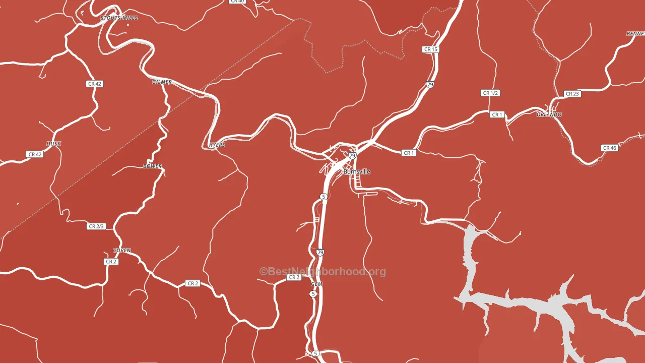 26335, WV block-group political-lean map