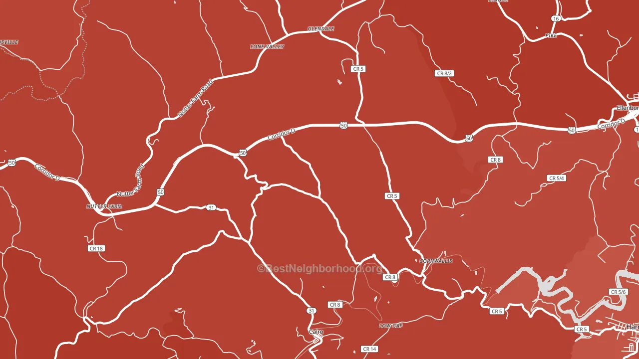 26337, WV block-group political-lean map