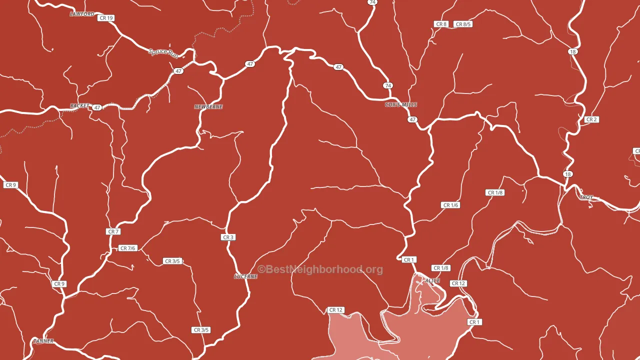 26342, WV block-group political-lean map