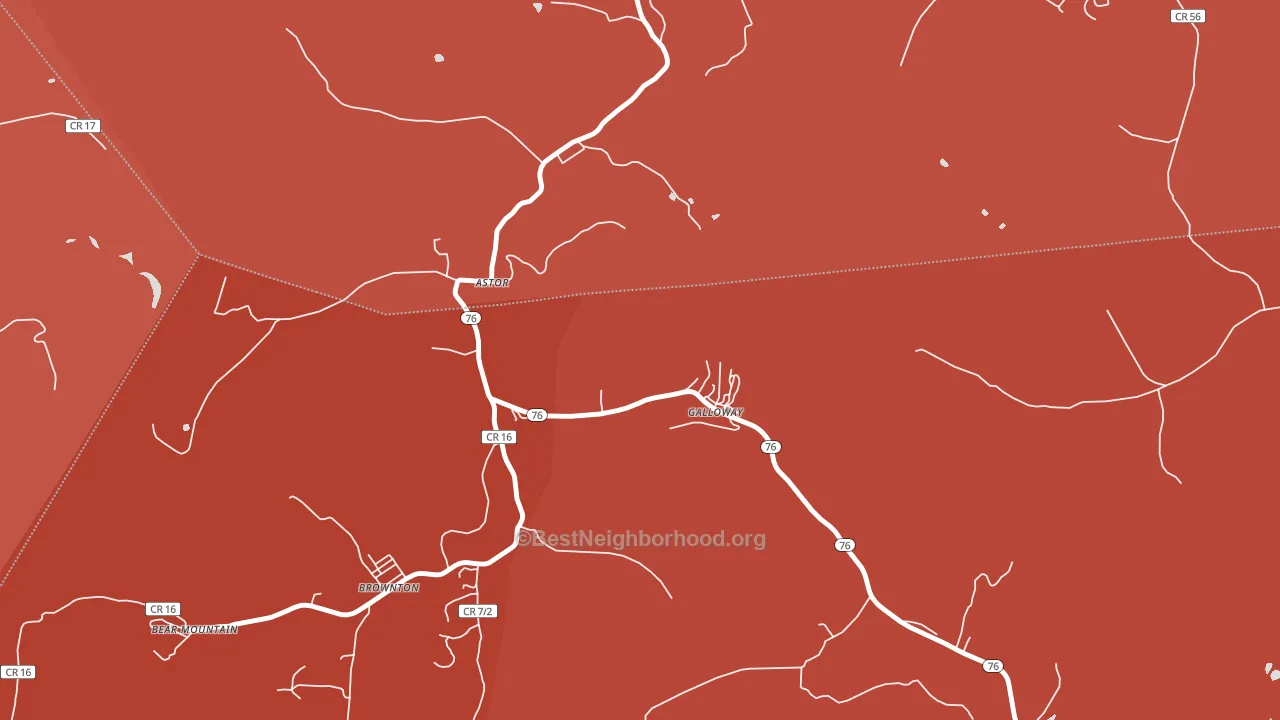 26349, WV block-group political-lean map