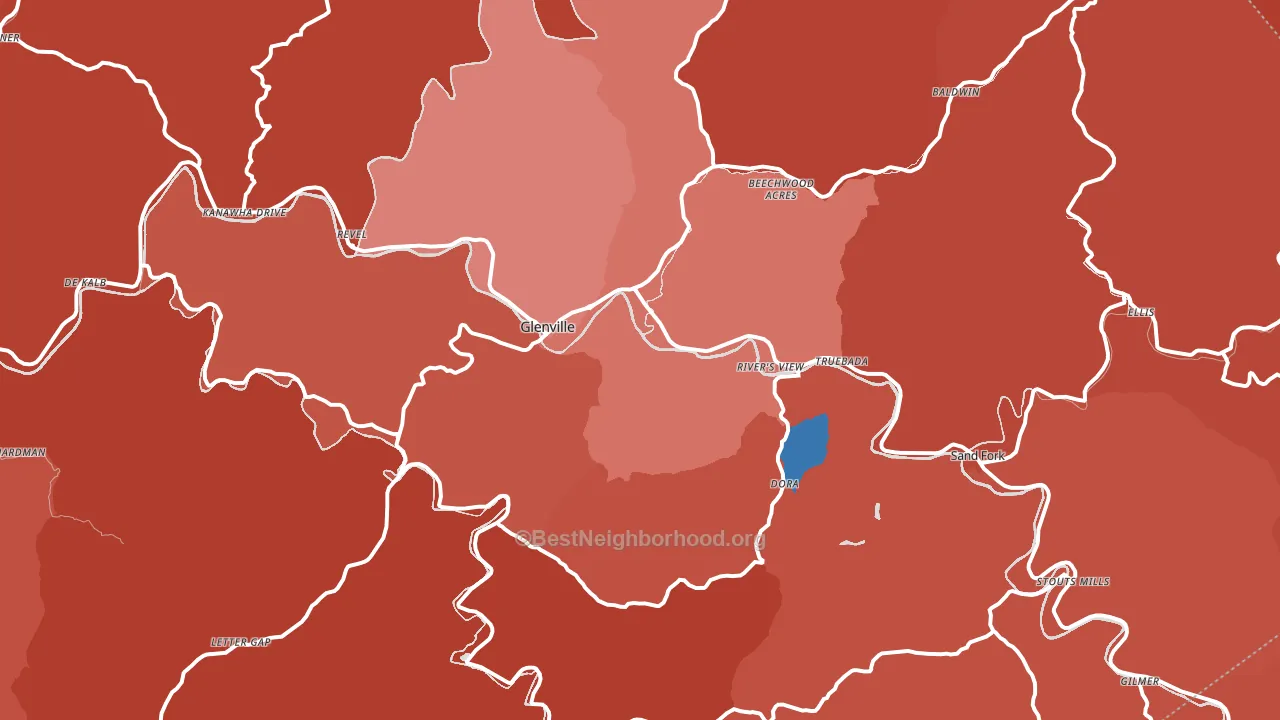 26351, WV block-group political-lean map