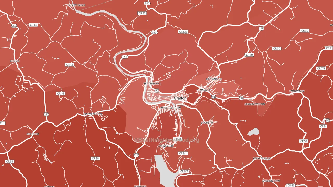 26354, WV block-group political-lean map