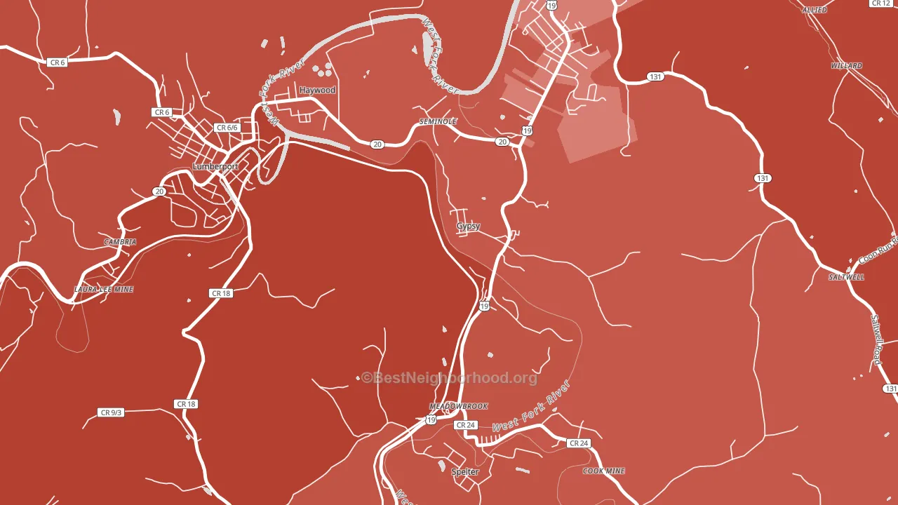 26361, WV block-group political-lean map