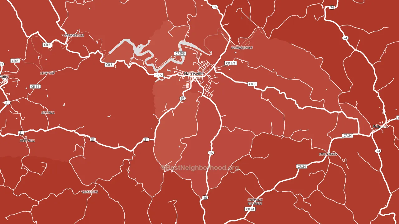 26362, WV block-group political-lean map