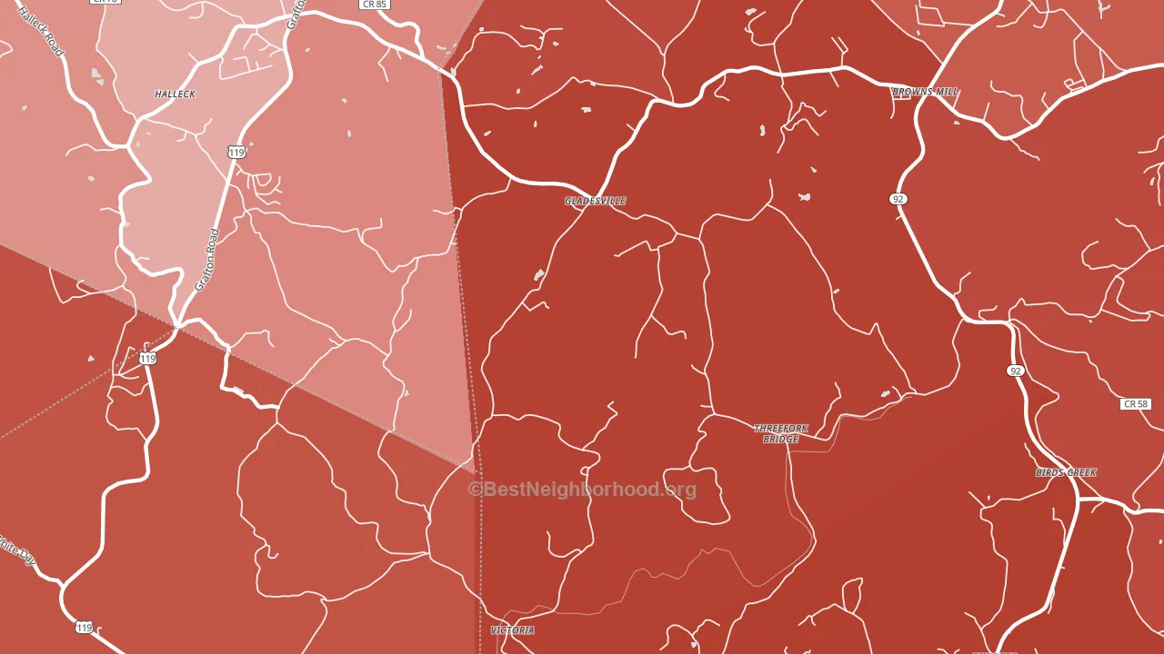 26374, WV block-group political-lean map