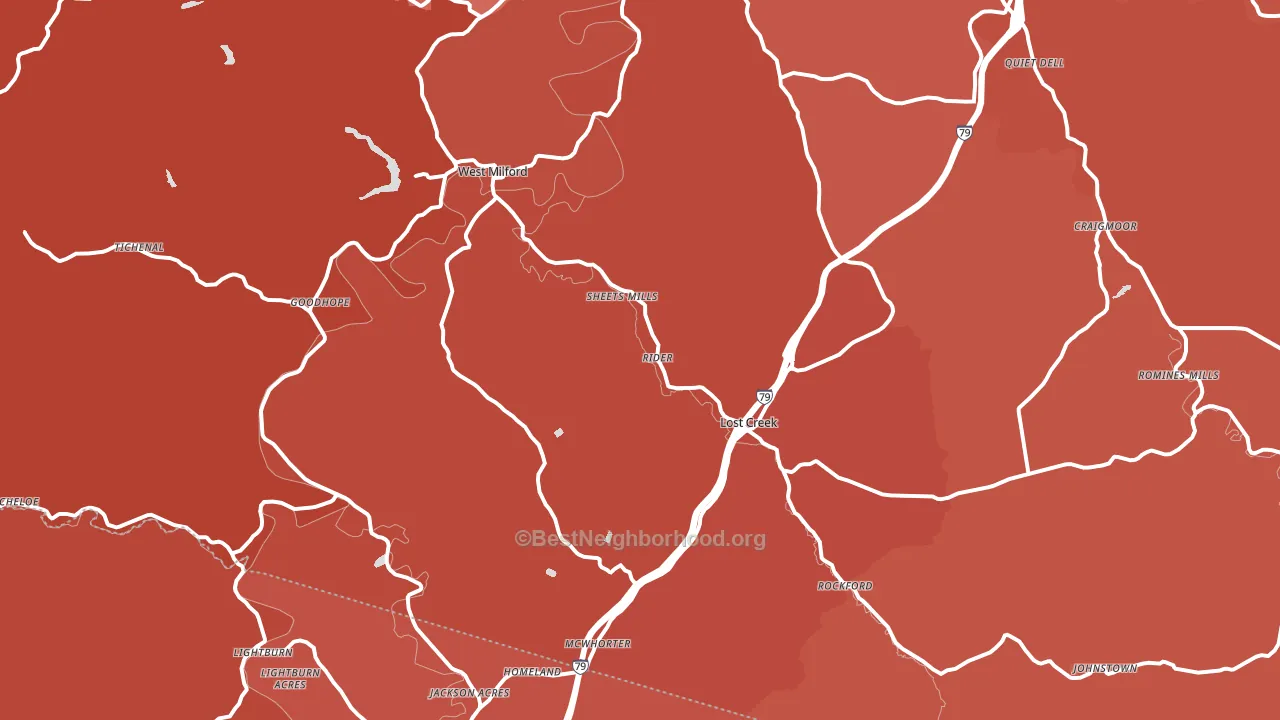 26385, WV block-group political-lean map