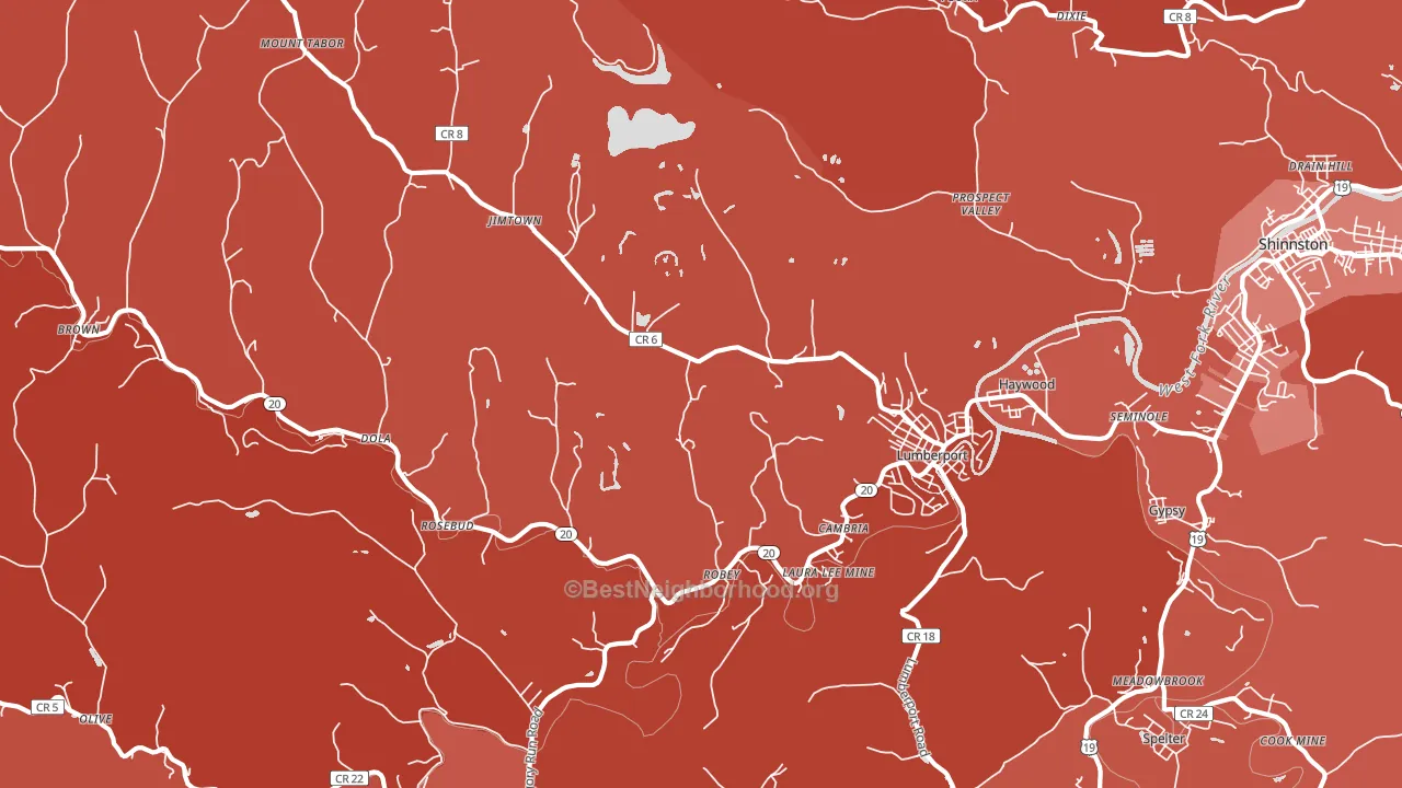 26386, WV block-group political-lean map