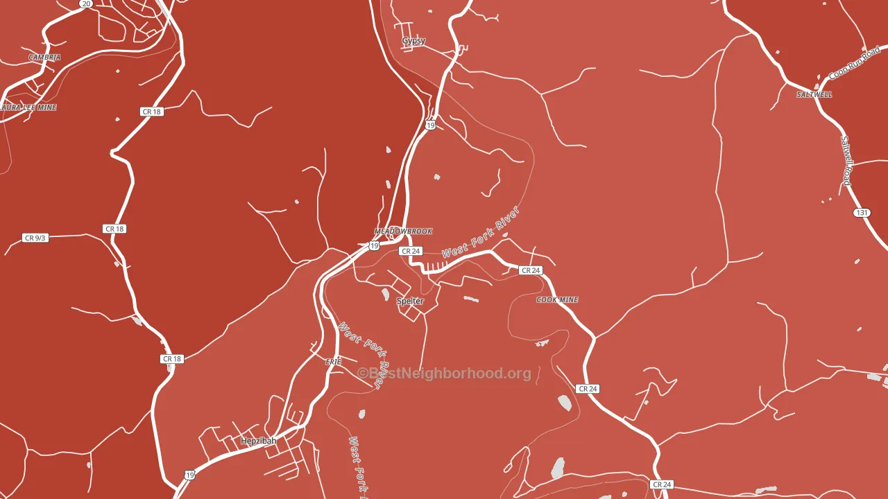 26404, WV block-group political-lean map