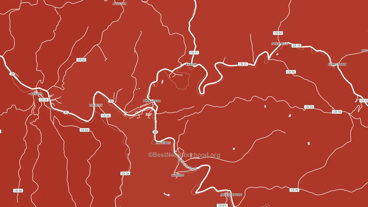 26419, WV block-group political-lean map