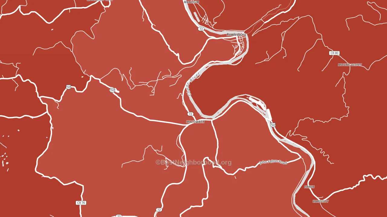 26425, WV block-group political-lean map