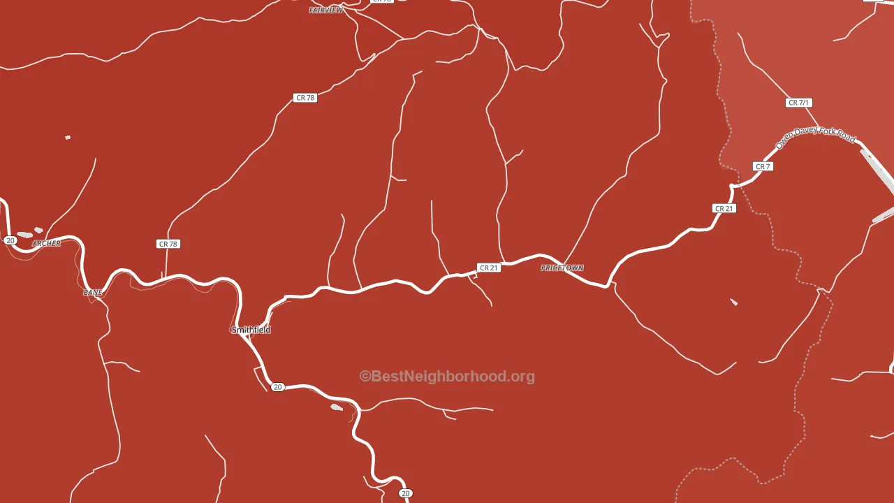 26437, WV block-group political-lean map