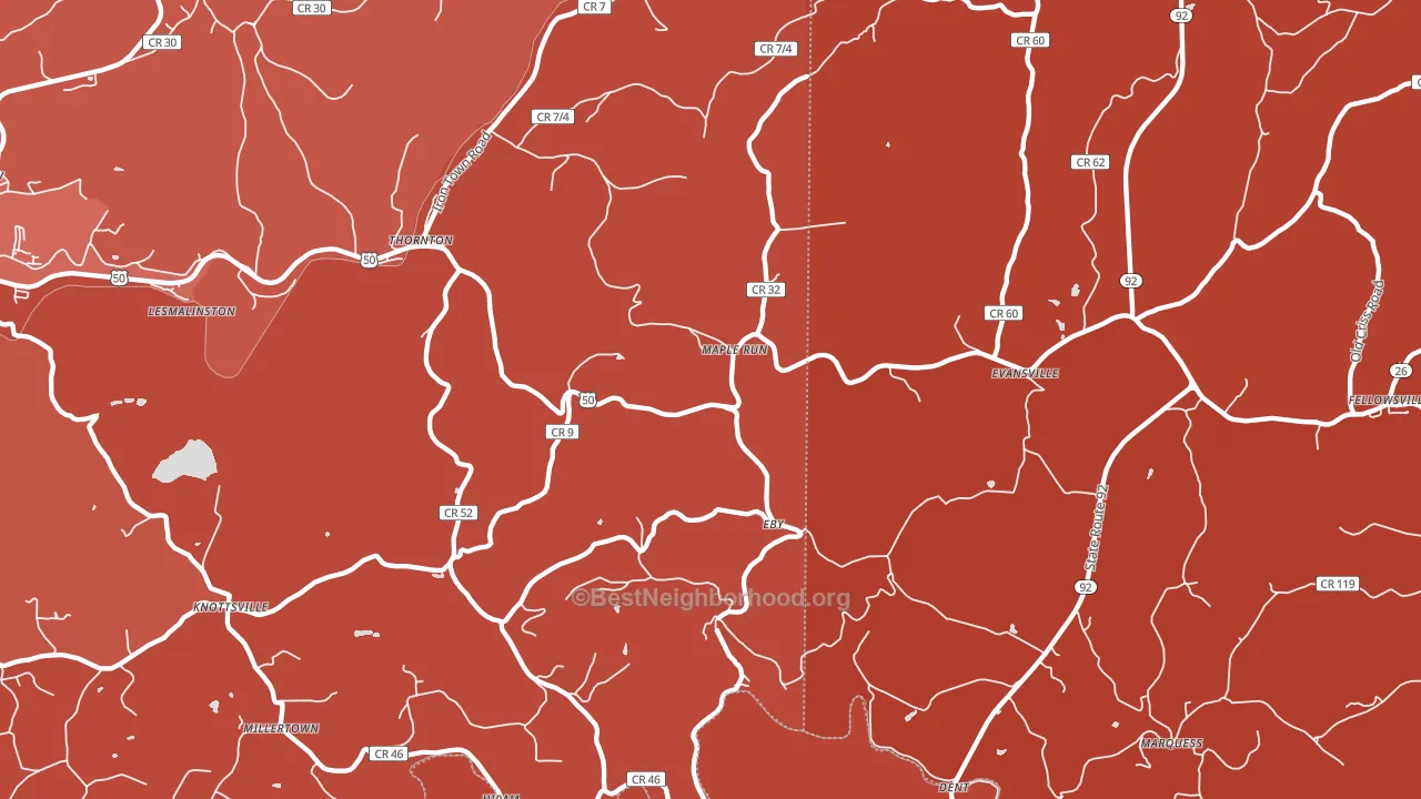 26440, WV block-group political-lean map