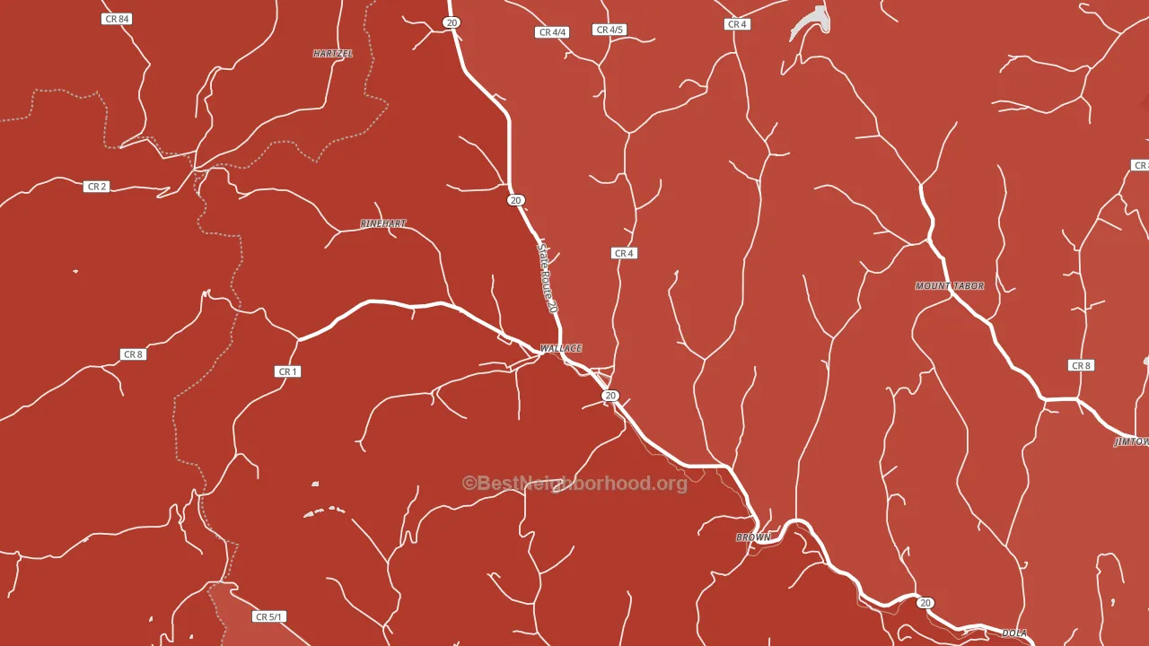 26448, WV block-group political-lean map