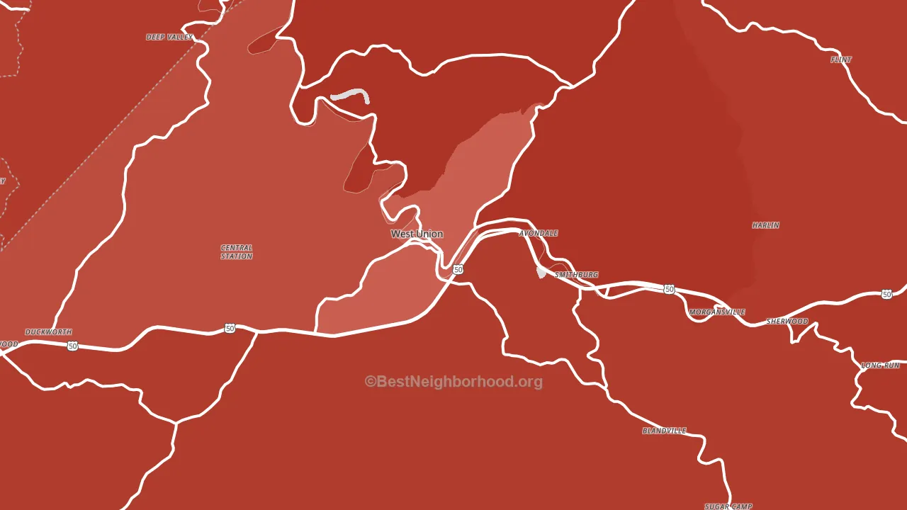 26456, WV block-group political-lean map