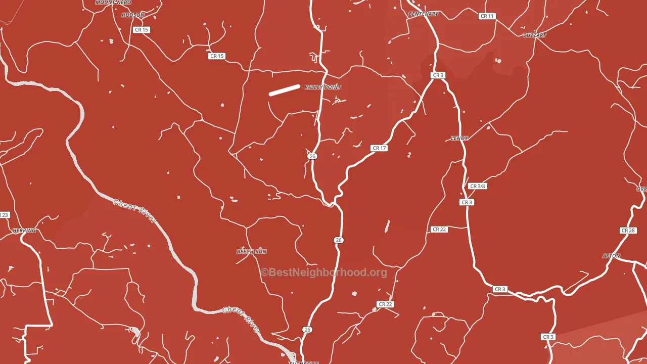 26519, WV block-group political-lean map