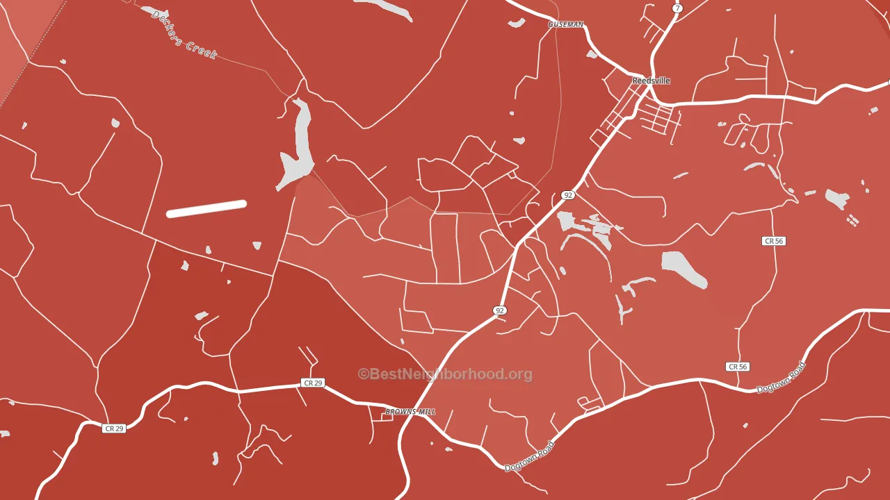 26520, WV block-group political-lean map