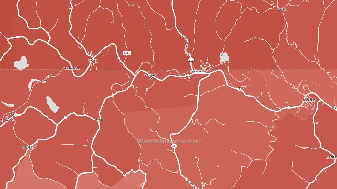 26521, WV block-group political-lean map