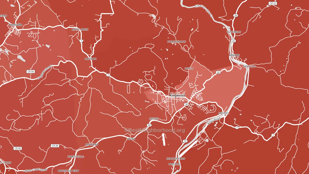 26537, WV block-group political-lean map