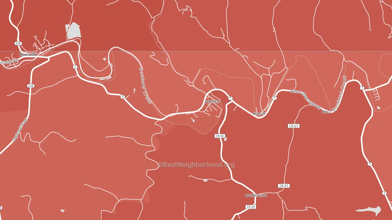 26544, WV block-group political-lean map