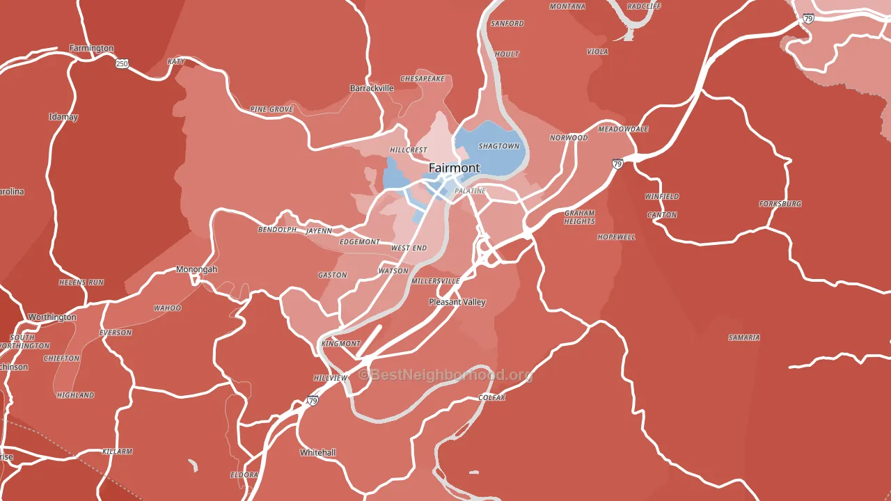 26554, WV block-group political-lean map