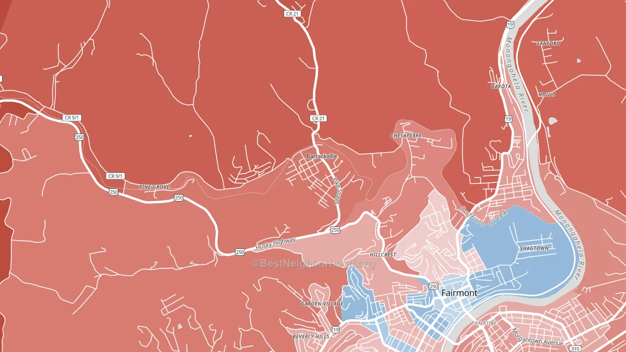26559, WV block-group political-lean map