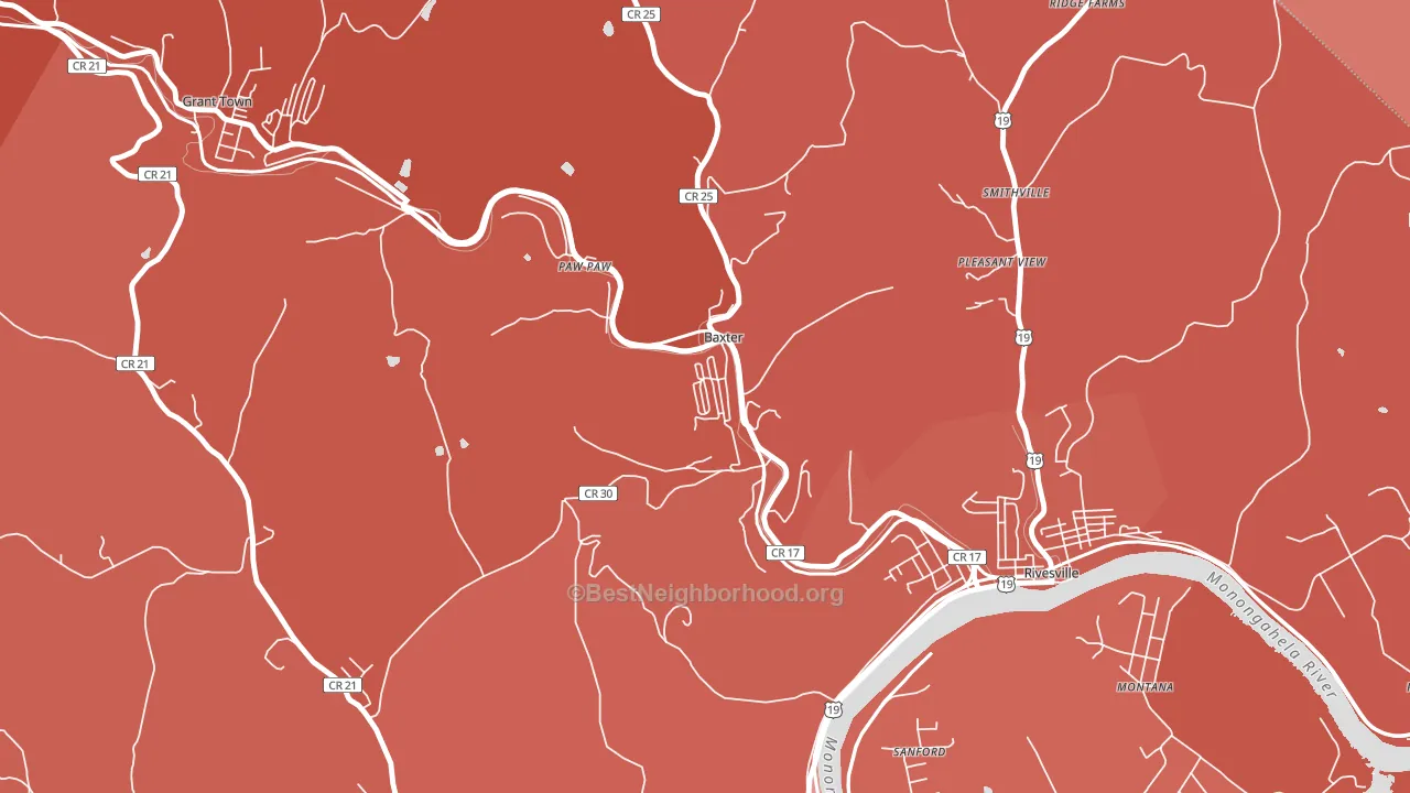 26560, WV block-group political-lean map
