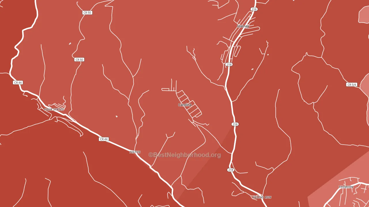26563, WV block-group political-lean map