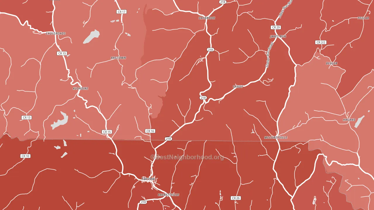 26570, WV block-group political-lean map