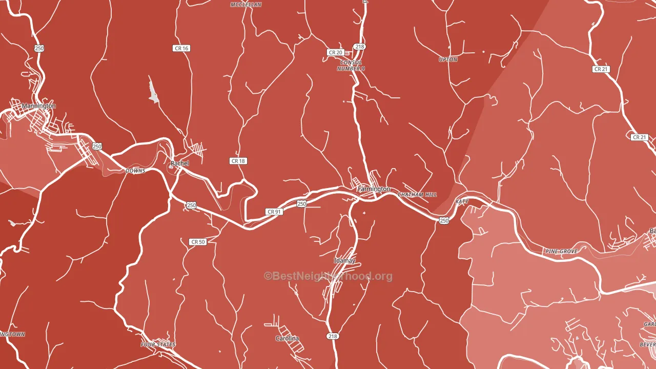26571, WV block-group political-lean map