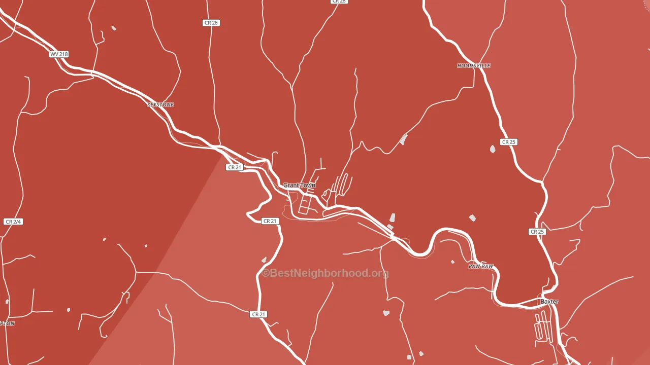 26574, WV block-group political-lean map