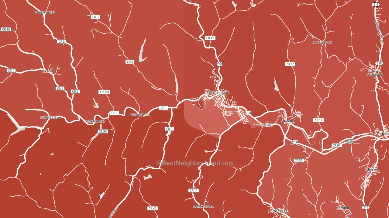 26582, WV block-group political-lean map