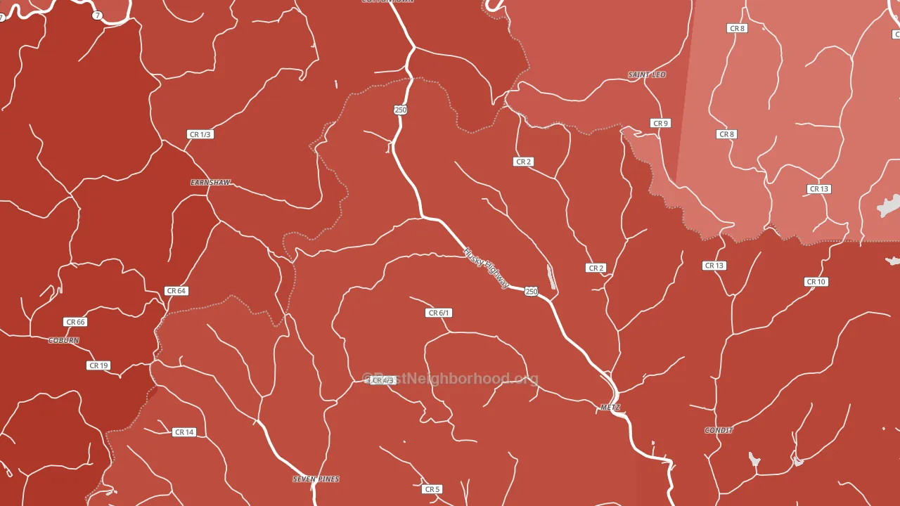 26585, WV block-group political-lean map