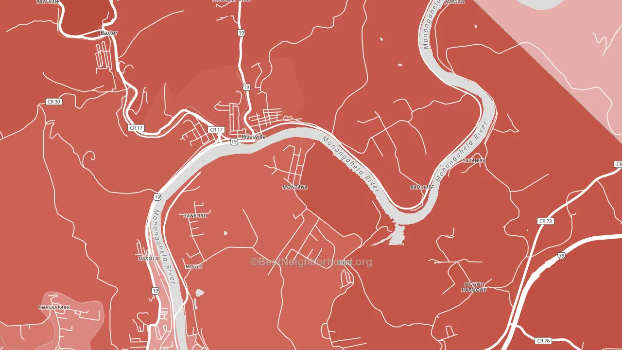 26586, WV block-group political-lean map