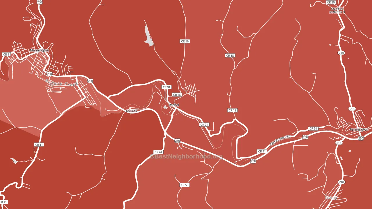 26587, WV block-group political-lean map